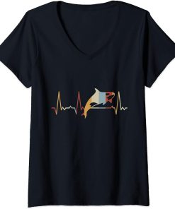 Womens Heartbeat Orca V-Neck T-Shirt