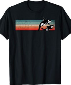 Orca Family Vintage Retro Shirt - Whale Cute Sea Animal Tee T-Shirt