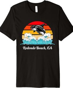 Vintage Redondo Beach CA Distressed Orca Killer Whale Art Premium T-Shirt