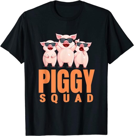 Piggy Squad T-shirt, Funny Pig Shirt for Boys T-Shirt