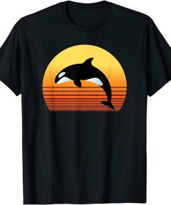 Retro Orca Shirt, Killer Whale Sunset T-Shirt