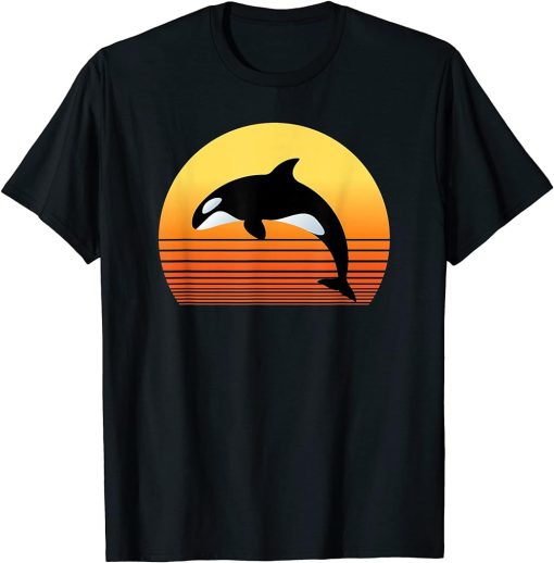 Retro Orca Shirt, Killer Whale Sunset T-Shirt