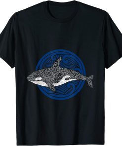 Killer Whale Design Ocean Waves Men Boys Kids Orca T-Shirt